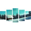 5-PIECE CANVAS PRINT FAIRY TALE WINTER LANDSCAPE - PICTURES OF NATURE AND LANDSCAPE - PICTURES