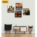 CANVAS PRINT SET INDUSTRIAL CITY WITH AN ABSTRACTION - SET OF PICTURES - PICTURES