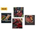 CANVAS PRINT SET DELICIOUS SNACKS - SET OF PICTURES - PICTURES