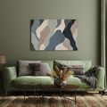 TABLEAU SUR TOILE – FORMES ORGANIQUES AUX COULEURS SOURDES - IMAGES FORMES ABSTRAITES - TABLEAUX