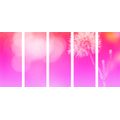 5-TEILIGES WANDBILD LÖWENZAHN AUF ROSA HINTERGRUND - ABSTRAKTE BILDER{% if product.category.pathNames[0] != product.category.name %} - BILDER{% endif %}