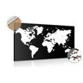 DECORATIVE PINBOARD WHITE MAP ON A BLACK BACKGROUND - PICTURES ON CORK{% if product.category.pathNames[0] != product.category.name %} - PICTURES{% endif %}