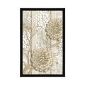 POSTER ABSTRACT FLOWERS ON A MARBLE BACKGROUND - ABSTRACT AND PATTERNED - POSTERS