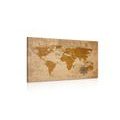 CANVAS PRINT OLD WORLD MAP WITH A COMPASS - PICTURES OF MAPS - PICTURES