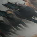WANDBILD PFERDEHERDE IN BEWEGUNG - BILDER VON PFERDEN - BILDER