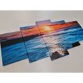 5-PIECE CANVAS PRINT ROMANTIC SUNSET - PICTURES OF NATURE AND LANDSCAPE - PICTURES