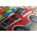 CANVAS PRINT TOY CAR ON THE ROAD - CHILDRENS PICTURES - PICTURES