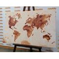 CANVAS PRINT WORLD MAP IN RETRO DESIGN - PICTURES OF MAPS - PICTURES