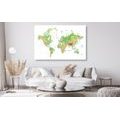 DECORATIVE PINBOARD CLASSIC WORLD MAP WITH A WHITE BACKGROUND - PICTURES ON CORK - PICTURES