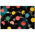 SAMOLEPILNA TAPETA PISANE RETRO VINILNE PLOŠČE - GLASBENE FOTOTAPETE - TAPETE
