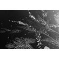 CANVAS PRINT WITH A FLORAL ORNAMENT IN BLACK AND WHITE - BLACK AND WHITE PICTURES - PICTURES