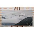 CANVAS PRINT WINTER LANDSCAPE IN BLACK AND WHITE - BLACK AND WHITE PICTURES - PICTURES
