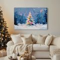 OBRAZ VÁNOČNÍ STROM V ZIMNÍ KRAJINĚ - VÁNOČNÍ A ZIMNÍ OBRAZY - OBRAZY