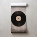 FOTOTAPETE VINYLPLATTE MIT BESTECK - MUSIK FOTOTAPETEN - TAPETEN