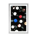 POSTER MIT PASSEPARTOUT RETRO-SCHALLPLATTEN - VINTAGE UND RETRO - POSTER