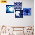 CANVAS PRINT SET FENG SHUI IN BLUE VERSION - SET OF PICTURES - PICTURES