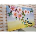 WANDBILD MEISEN UND BLÜHENDE BLUMEN - VINTAGE- UND RETRO-BILDER - BILDER