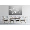 CANVAS PRINT BLACK AND WHITE MAP OF THE WORLD IN AN ORIGINAL DESIGN - PICTURES OF MAPS - PICTURES