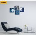 CANVAS PRINT SET FENG SHUI IN BLUE VERSION - SET OF PICTURES - PICTURES