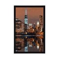 POSTER REFLECTION OF MANHATTAN IN THE WATER - CITIES - POSTERS