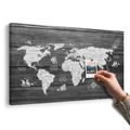OBRAZ NA KORKU ČERNOBÍLÁ MAPA NA DŘEVĚ - OBRAZY NA KORKU - OBRAZY