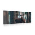 CANVAS PRINT DEER IN THE FOREST - PICTURES OF ANIMALS - PICTURES