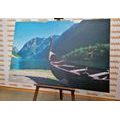 CANVAS PRINT WOODEN VIKING SHIP - PICTURES OF NATURE AND LANDSCAPE - PICTURES