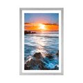 POSTER WITH MOUNT ROMANTIC SUNSET - NATURE - POSTERS