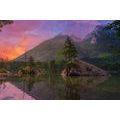 SELF ADHESIVE WALL MURAL SUNSET OVER A MOUNTAIN LANDSCAPE - SELF-ADHESIVE WALLPAPERS - WALLPAPERS