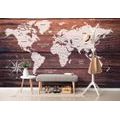 SELF ADHESIVE WALLPAPER DECENT MAP WITH A WOODEN BACKGROUND - SELF-ADHESIVE WALLPAPERS - WALLPAPERS