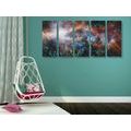 5-PIECE CANVAS PRINT ENDLESS GALAXY - PICTURES OF SPACE AND STARS - PICTURES