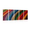 5-PIECE CANVAS PRINT DETAIL OF COLORED MATERIAL - ABSTRACT PICTURES{% if product.category.pathNames[0] != product.category.name %} - PICTURES{% endif %}