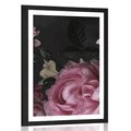 POSTER MIT PASSEPARTOUT BLUMENSTRAUSS IN DETAILANSICHT - BLUMEN - POSTER