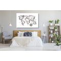 DECORATIVE PINBOARD WORLD MAP IN A BEAUTIFUL DESIGN - PICTURES ON CORK - PICTURES