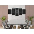 5-PIECE CANVAS PRINT ORNAMENTAL MANDALA IN BLACK AND WHITE - PICTURES FENG SHUI - PICTURES