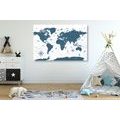 CANVAS PRINT MAP IN BLUE DESIGN - PICTURES OF MAPS - PICTURES