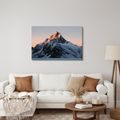 TABLEAU SUR TOILE – SOMMET ENNEIGÉ AU CRÉPUSCULE - TABLEAUX DE MONTAGNE - TABLEAUX
