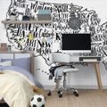 SELF ADHESIVE WALLPAPER GRAY MAP OF THE USA WITH INDIVIDUAL STATES - SELF-ADHESIVE WALLPAPERS - WALLPAPERS