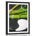 POSTER MIT PASSEPARTOUT STEINE IN DER FORM VON YIN UND YANG - FENG SHUI - POSTER