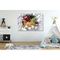 CANVAS PRINT CUTE LION CUB - CHILDRENS PICTURES - PICTURES