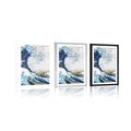 POSTER WITH MOUNT REPRODUCTION OF THE GREAT WAVE OFF KANAGAWA - KATSUSHIKA HOKUSAI - NATURE - POSTERS