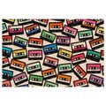 WANDBILD BUNTE RETRO-KASSETTEN - MUSIKBILDER - BILDER