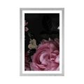 POSTER MIT PASSEPARTOUT BLUMENSTRAUSS IN DETAILANSICHT - BLUMEN - POSTER