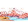 CANVAS PRINT PAINTED MOUNTAIN LANDSCAPE - PICTURES OF NATURE AND LANDSCAPE - PICTURES