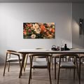 CANVASTAVLA ORANGEVITA BLOMMOR I SKYMNING - BLOMTAVLOR - TAVLOR