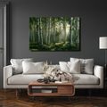TABLEAU SUR TOILE – FORÊT DE BOULEAUX À L’AUBE - TABLEAUX FORÊT - TABLEAUX
