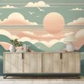 SAMOLEPÍCÍ TAPETA PASTELOVÉ HORY S VÝCHODEM SLUNCE - TAPETY VÝCHOD A ZÁPAD SLUNCE - TAPETY