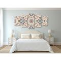 5-TEILIGES WANDBILD EINZIGARTIGES ETHNISCHES MUSTER - BILDER MIT FENG SHUI-MOTIVEN - BILDER