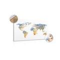 DECORATIVE PINBOARD POLYGONAL WORLD MAP - PICTURES ON CORK - PICTURES