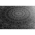 CANVAS PRINT DETAILED DECORATIVE MANDALA IN BLACK AND WHITE - BLACK AND WHITE PICTURES - PICTURES